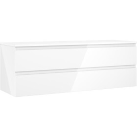 MEXEN/S - Orio koupelnová skříňka pod umyvadlo 140 cm s deskou, 2 zásuvky, bílá lesk 91A10-14047-2-BFFC00