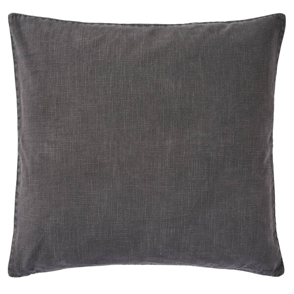 Ib Laursen Povlak na polštář Ramie Anthracite 60 × 60 cm, šedá barva, textil