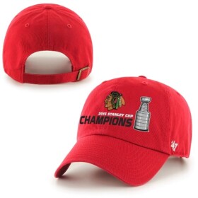 47 Brand Pánská Kšiltovka Chicago Blackhawks 2015 Stanley Cup Champions Stanley Cup Champions Clean-Up RED