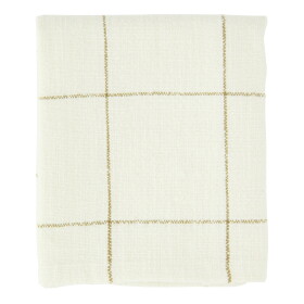 MADAM STOLTZ Bavlněná utěrka Off White/Mustard 45 x 70 cm, krémová barva, textil