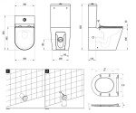RAVAK - WC kombi se sedátkem SoftClose, vario odpad, spodní napouštění, RimOff, bílá X01872
