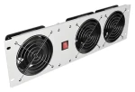 Lanberg Ventilační panel 19" šedý / Ventilační panel do racku / 3U / 3x ventilátor / 230V (AK-1506-S)