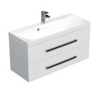 Koupelnová skříňka s umyvadlem SAT Cube Way 100x40 cm bílá lesk CUBE2100ZBL CUBE2100ZBL