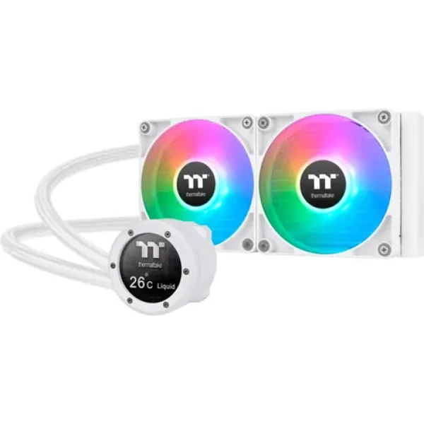 THERMALTAKE TH240 V2 Ultra ARGB bílá / AIO vodní chladič CPU / 2x 120 mm / 2000 RPM @ 25.8 dB / 57.05 CFM (CL-W404-PL12SW-A)