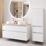 Mereo Opto koupelnová skříňka vysoká 125 cm, pravé otevírání, bílá CN914PN