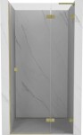 MEXEN/S - Lunar L sprchové dveře křídlové pravé 85 cm, transparent, zlatá kartáčovaná 834L-085-000-55-00-P