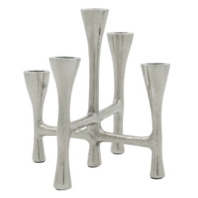 House Doctor Kovový svícen Tristy Silver, stříbrná barva, kov