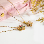 ELENYS Floraya Spinner Multicolor – pozlacený náhrdelník 18K žluté zlato Délka: 40+5 cm / max. 45 cm