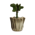 MADAM STOLTZ Kameninový obal na květiny Crafted Beige Ø 18 cm, béžová barva, keramika