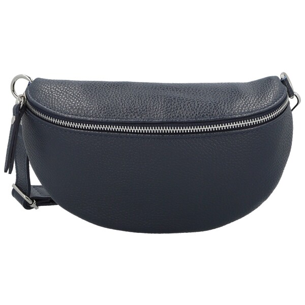 Módní dámská kožená ledvinka Sotiria, tmavě modrá