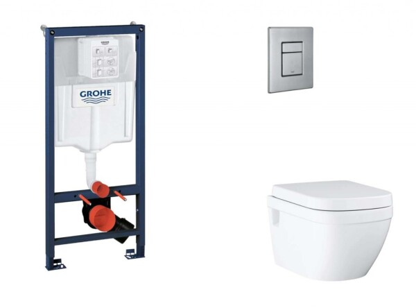 GROHE - Rapid SL Set předstěnové instalace, klozetu, sedátka SoftClose a tlačítka Skate Cosmopolitan, kartáčovaná nerezová ocel SANI11BB2121