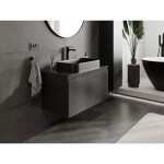 MEXEN/S - Orio koupelnová skříňka pod umyvadlo 90 cm s deskou, 1 šuplík, černá mat 91A10-09047-1-BFC71