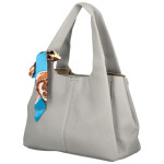 Módní dámská koženková kabelka do ruky Nerilly, světle šedá