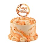 Dortisimo Zápich do dortu Happy Birthday v kruhu oranžovo-zlatý (1 ks)