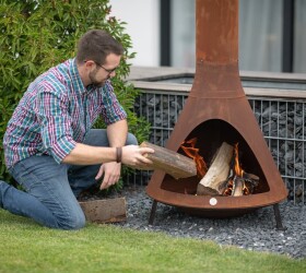 Zahradní krb z oceli – Westmann (rez)