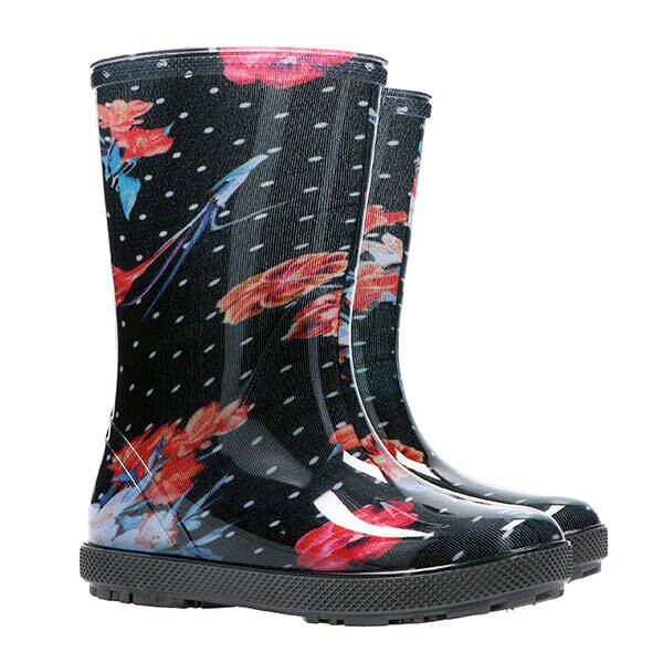 DEMAR HAWAI PRINT 0047 AM květy Dětské holínky 32-33 0047AM_32-33