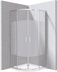 DEANTE - Funkia Evo čtvrtkruhový kout s vaničkou, 90x90 cm – vzor pruh KYPP0E99P