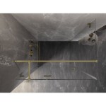 MEXEN/S - Lunar T sprchový kout dveře křídlové levá 135 x 120 cm, transparent, zlato kartáčovaná 834T-135-120-55-00-L
