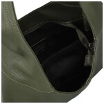 Stylová dámská kožená kabelka na rameno Hayley, tmavě zelená