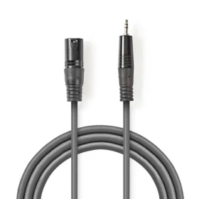 Nedis Vyvážený Audio kabel XLR 3pinový (F) - jack 3.5 mm (M) 3.00 m tmavě šedá (COTH15300GY30)