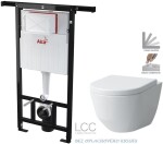 ALCADRAIN Jádromodul - předstěnový instalační systém bez tlačítka + WC LAUFEN PRO LCC RIMLESS + SEDÁTKO AM102/1120 X LP2