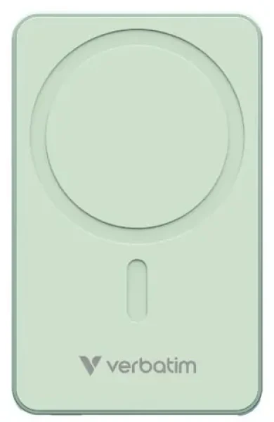 Verbatim Charge 'n' Go Essentials Magnetická bezdrátová powerbanka 5000mAh zelená / USB-C / MagSafe / 15-20W (32226)