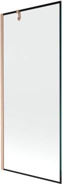MEXEN/S - Next vanová zástěna FIX 80 x 150, černá vzor, měď kartáčovaná 895-080-000-00-70-65