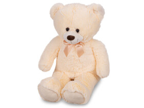 Plush Friends medvěd plyšový 80cm béžový s mašlí