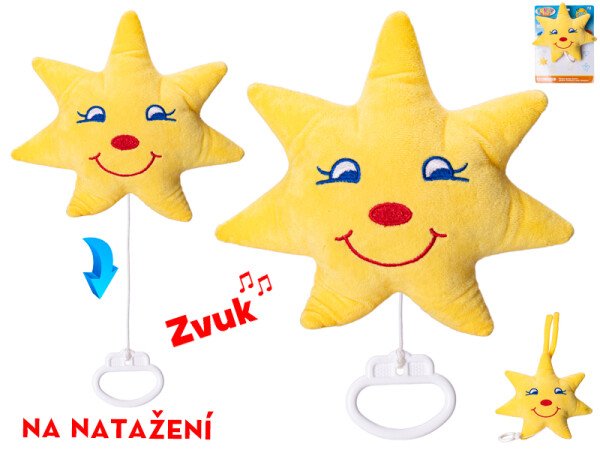 Plyšová hvězdička 20 cm s natahovacím hracím strojkem