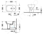 DURAVIT - D-Code Stojící bidet, bílá 22371000002