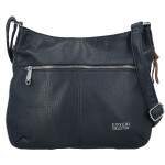 Módní dámská koženková crossbody kabelka Coveri Kisha, tmavě modrá