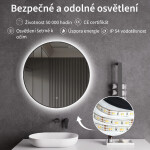 CERANO - Koupelnové LED zrcadlo Velo, kovový rám - černá matná - Ø 60 CER-NT8232H60