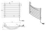AQUALINE - SUCH elektrický sušák ručníků, 570x465, 72W, šedý hliník-metalíza (RAL9007) SU210A