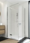 CERSANIT - Sprchový kout JOTA s panty, chrom, 100x80x195, levý, čiré sklo S160-032