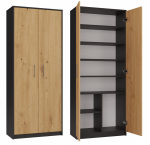 FRONTI Skříň OLIV 2D Antracit + dub artisan