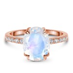 Emporial prsten 14k zlato Vermeil GU-DR10789R-ROSEGOLD-MOONSTONE-TOPAZ Velikost: 10 (EU: 61-63)