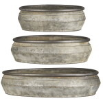 Ib Laursen Plechový obal na květiny Bowl Urban Garden M, šedá barva, kov