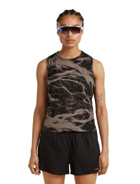 Dámské merino tílko ICEBREAKER Wmns 125 Cool-Lite Speed Tank MotionAOP, Porcini/Black/Aop velikost: M