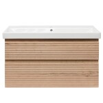 Koupelnová skříňka 2 zásuvková s umyvadlem Naturel Savona 98x53x44,8 cm dub Halifax mat SAVONA2100DHU1 SAVONA2100DHU1