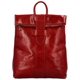 Stylový kožený dámský batoh Lisiana, červený