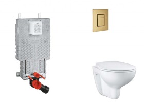 GROHE - Uniset Set předstěnové instalace, klozetu, sedátka SoftClose a tlačítka Skate Cosmopolitan, kartáčovaný Cool Sunrise SANI15BB4101