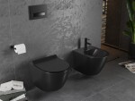 MEXEN/S - Lena Závěsná WC mísa včetně sedátka s slow-slim, z duroplastu, černá matná 30220185