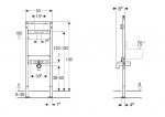 GEBERIT - Duofix Montážní prvek pro výlevku, 130 cm, nástěnná armatura na omítku 111.450.00.2
