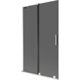 MEXEN/S - Velar L dvoukřídlá posuvná vanová zástěna 110 x 150, grafit, nikl kartáčovaný 896-110-003-41-97