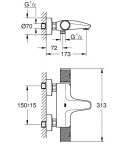 GROHE - Precision Feel Termostatická vanová baterie, chrom 34788000