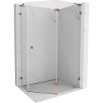 MEXEN/S - Lunar L sprchový kout pětiboký křídlový pravá 100 x 80, transparent, růžové zlato 831L-100P-080L-60-00-P