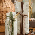 Ib Laursen Papírový sáček Forest Treasures 30,5 cm – set 5 ks, béžová barva