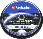 Verbatim M-Disc BD-R DL 10ks / Blu-ray disk / 50 GB / 6x / Spindl / Printable (43847)