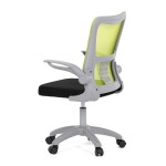 Kancelářská židle, zelená síťovina, šedý plast, kolečka na tvrdé podlahy