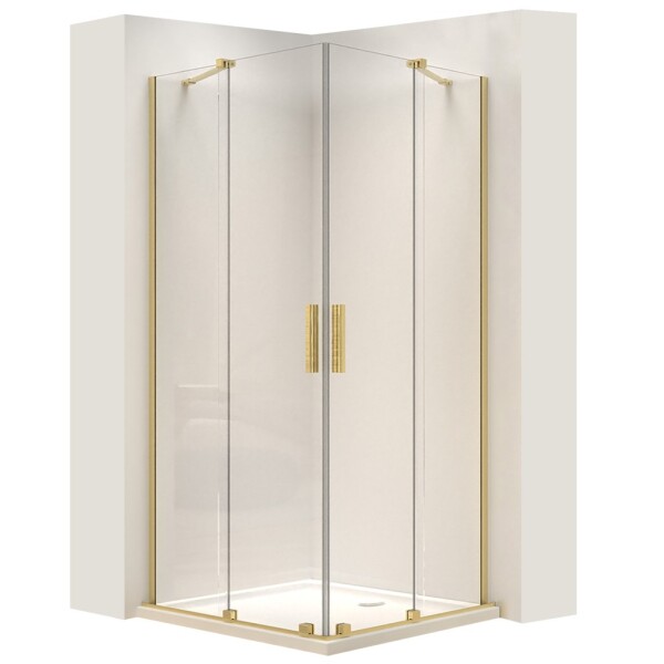 REA - Sprchová kabina Montana Double Gold Brush 80x80 REA-K6695